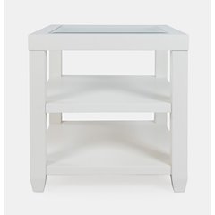 Urban Icon Contemporary Glass Inlay End Table with Storage