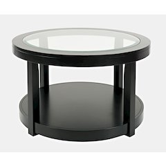 Urban Icon Contemporary Round Glass Inlay Coffee Table