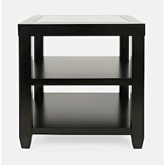 Urban Icon Contemporary Glass Inlay End Table with Storage