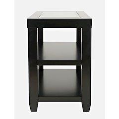 Urban Icon Contemporary Glass Inlay Chair Side End Table with Storage