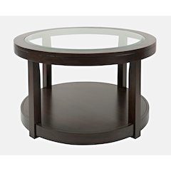 Urban Icon Contemporary Round Glass Inlay Coffee Table