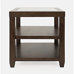 Urban Icon Contemporary Glass Inlay End Table with Storage