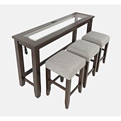 Contemporary 4 Piece Counter Height 66" Dining Table Set with USB Charging