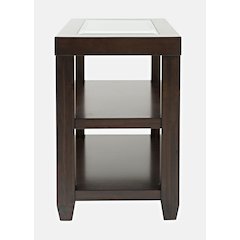 Urban Icon Contemporary Glass Inlay Chair Side End Table with Storage