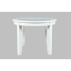 Urban Icon Contemporary 42" Round Glass Inlay Dining Table