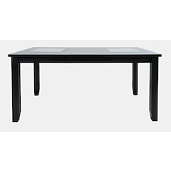Urban Icon Contemporary 66" Extension Glass Inlay Dining Table