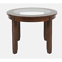 Urban Icon Contemporary 42" Round Glass Inlay Dining Table