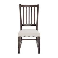 Willow Creek Distressed Solid Wood Upholstered Slatback Chair (Set of 2)
