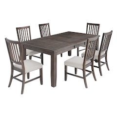 Willow Creek Rustic Distressed 78" Seven-Piece Dining Set