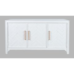 Gramercy Mid-Century Modern Chevron Three Door 60" Accent Cabinet