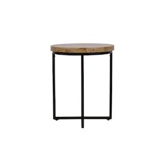 Ames Solid Wood Modern 20" Round End Table