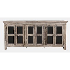 Rustic Shores 70" Coastal Distressed Acacia Six-Door Sideboard Cabinet