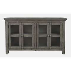 Rustic Shores 54" Coastal Distressed Acacia Four-Door Credenza Cabinet