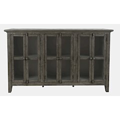Rustic Shores 70" Coastal Distressed Acacia Six-Door Accent Cabinet