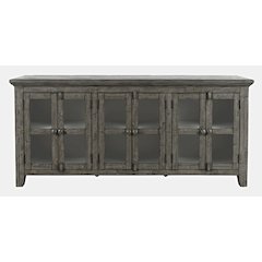 Rustic Shores 70" Coastal Distressed Acacia Six-Door Sideboard Cabinet