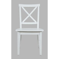 Eastern Tides Coastal Wire-Brushed Wood X-Back Acacia Dining Chair (Set of 2)
