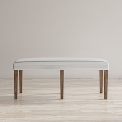 Eastern Tides Coastal Wire-Brushed Wood 46" Upholstered Dining Bench