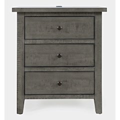Maxton Contemporary Coastal Distressed Wood USB Charging Nightstand