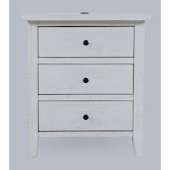 Maxton Contemporary Coastal Distressed Wood USB Charging Nightstand