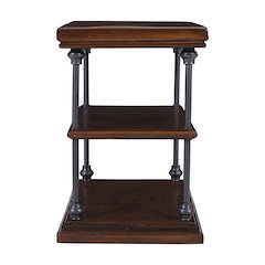 Larson Modern Industrial Solid Wood Chairside End Table with Storage