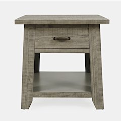 Telluride Rustic Farmhouse Solid Wood End Table with Storage