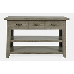 Rustic Farmhouse Solid Wood 50" Sofa Table with Drawers and Two Shelves