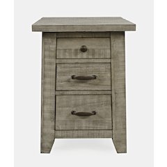 Telluride Rustic Farmhouse Solid Wood USB Charging Chairside End Table