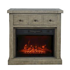 Telluride Rustic Farmhouse Solid Wood 32" Electric Fireplace TV Stand Console