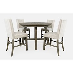Rustic Farmhouse Solid Wood Five Piece Counter Height Dining Table Set