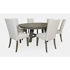 Telluride Contemporary Rustic Farmhouse Solid Wood Seven Piece Dining Table Set