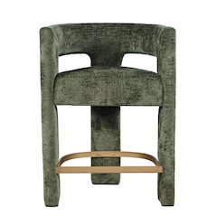 Gwen Modern Luxury Jacquard Fabric Upholstered Sculpture Counter Stool