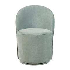 Mid-Century Modern Upholstered Swivel Dining Chair, Blue, Set of 2