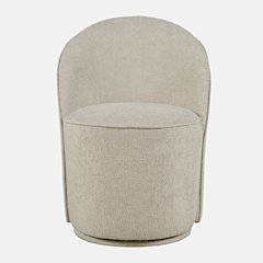 Landon Mid-Century Modern Upholstered Swivel Dining Chair (Set of 2)