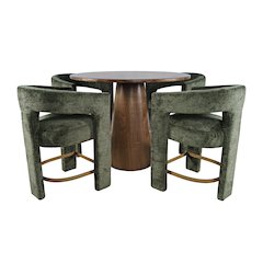Luxury Mid-Century Modern Five Piece Counter Height Dining Set