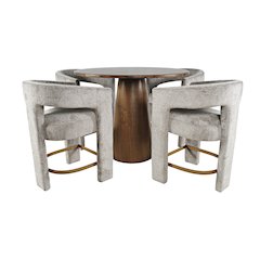 Luxury Mid-Century Modern Five Piece Counter Height Dining Set