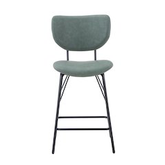 Modern Faux Leather Split-Back Upholstered Counter Height Barstool (Set of 2)