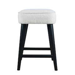 Wes Mid-Century Modern Boucle Upholstery Backless Counter Barstool (Set of 2)