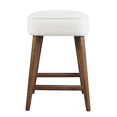 Wes Mid-Century Modern Boucle Upholstery Backless Counter Barstool (Set of 2)