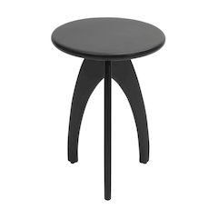 Aero Curved Space Age Round Mid-Century Modern Solid Wood Accent End Table
