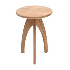 Aero Curved Space Age Round Mid-Century Modern Solid Wood Accent End Table
