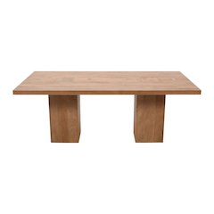 79" Rustic Modern Luxury Solid Wood Butcher Block Double Pedestal Dining Table
