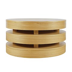 Mid-Century Modern Floating Sculpture Round Layered Coffee Table