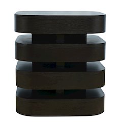 Brix Mid-Century Modern Floating Sculpture Layered Square End Table
