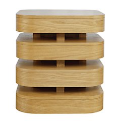 Brix Mid-Century Modern Floating Sculpture Layered Square End Table