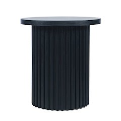 Auden 24" Round Mid-Century Modern Fluted Pedestal Base End Table