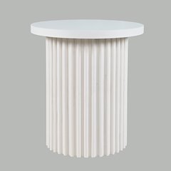 Auden 24" Round Mid-Century Modern Fluted Pedestal Base End Table