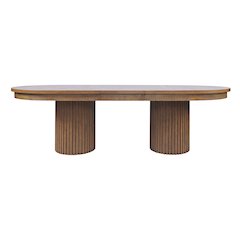 Auden Mid-Century Modern 102" Double Pedestal Dining Table