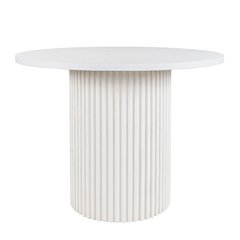 Auden 48" Round Counter Height Mid-Century Modern Fluted Pedestal Dining Table