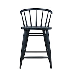Fitz Traditional Solid Wood Curved Back Spindle Counter Stool