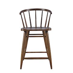 Fitz Traditional Solid Wood Curved Back Spindle Counter Stool